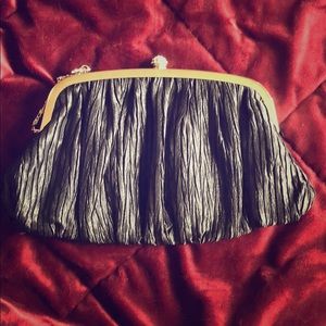 Black clutch with studded clasp